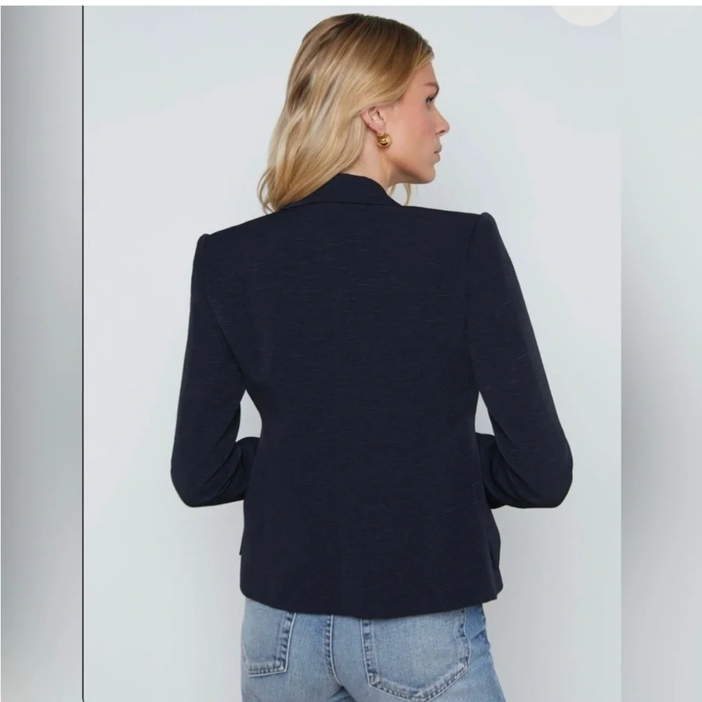 L'AGENCE Jennah Navy Blazer with Gold Button - size 4 - Picture 5 of 7